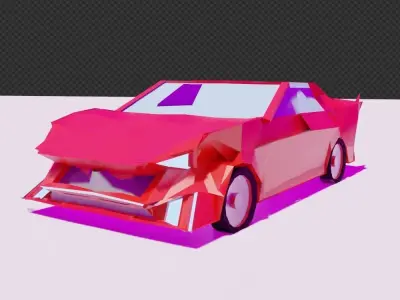 Low Poly Car polygonal Free low-poly 3D model