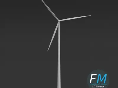 Wind turbine Low-poly 3D model 2
