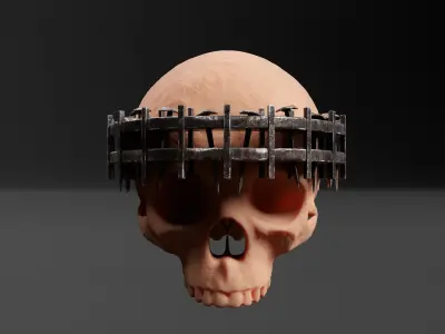 Medieval Head Nail Crown  Low-poly 3D model