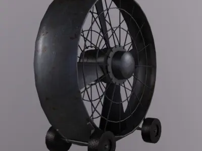 Industrial Fan Low-poly 3D model order