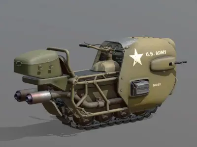 WW2 Tracked Motorcycle Low-poly 3D model
