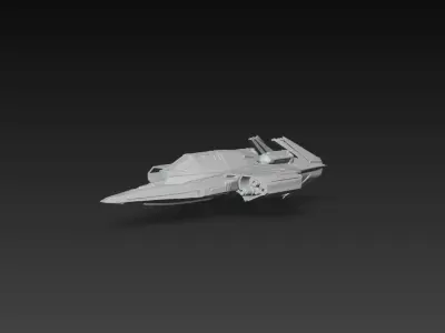 Sci-Fi Compact Strike Fighter Spaceship 3D Print STL 3D print model