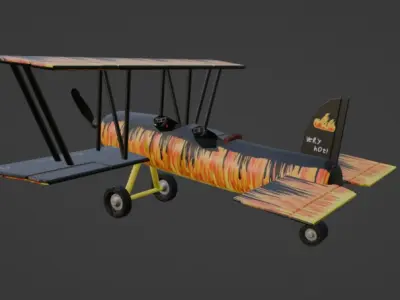 Fireplane Low-poly 3D model