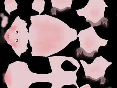 Low Poly Pig octagon Low-poly 3D model