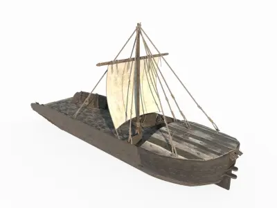 Ancient carrier transport sailboat 3D model