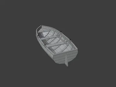 LOW POLY WOODEN BOAT Low-poly 3D model