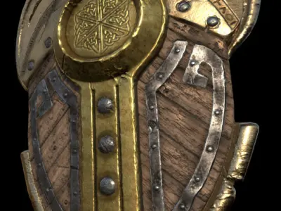 Fantasy War Shield Low-poly 3D model
