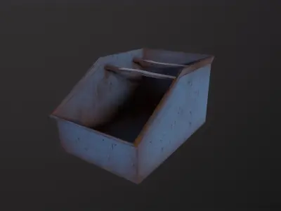 Metal Box 3D Model Low-poly 3D model