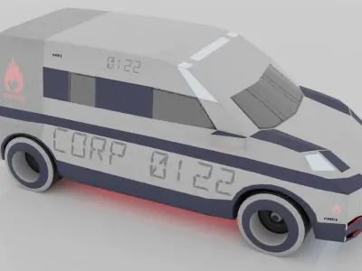 Space Car Low Poly Free low-poly 3D model