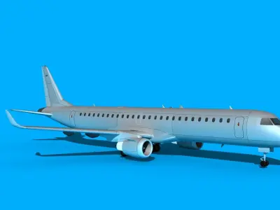 Embraer Emb-190 Bare Metal 3D model