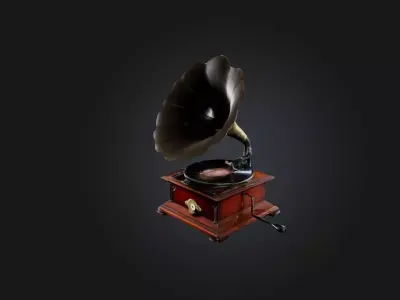 Antique Phonograph Low-poly 3D model