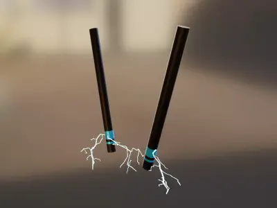 Nightwing Sticks Low-poly 3D model
