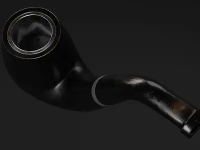 Wooden pipe smoking Low-poly 3D model