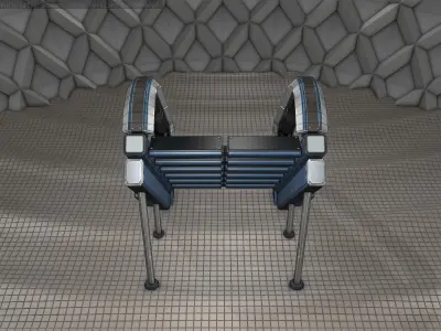Sci-Fi Stairs - 12 - Blue Version Low-poly 3D model