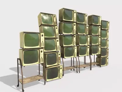 Stacks Of Retro Televisions 3D model