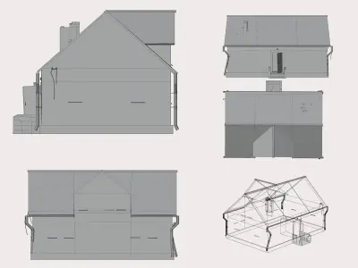 Abandoned house in European style Free low-poly 3D model