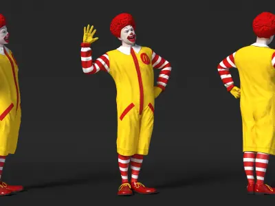 Ronald McDonald Waving Pose 3D model