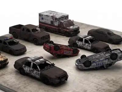 Apocalypse Vehicles Pack  Game Ready  High Detail 3D Models 3D model