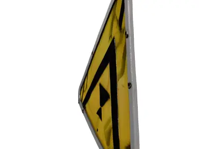 Grungy Industrial Hazard Warning Sign 3D model