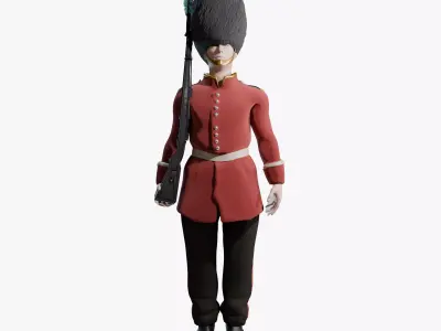 Royal Guard Soldier 3D Character  PBR Game Ready Model Low-poly 3D model