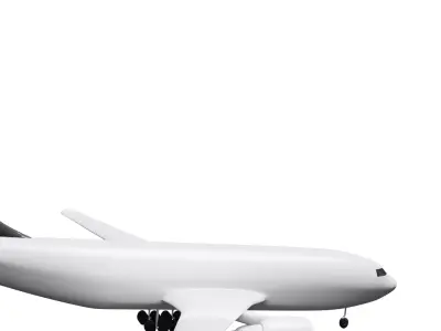 Aircraft passenger airplane in flight Low-poly 3D model