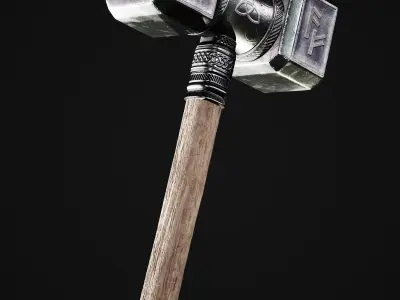 medieval mallet Low-poly 3D model