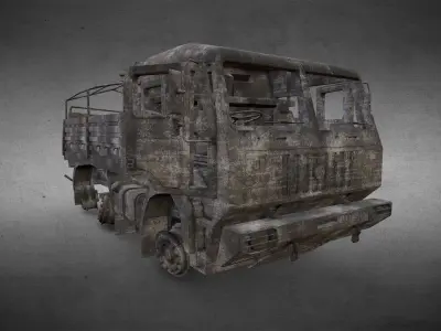 Burnt or Burned Truck Version 1 Low-poly 3D model