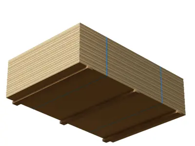 Stack Of Plywoods On Wood Planks 3D model