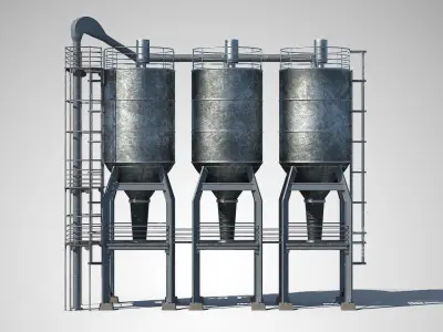 Factory Unit 01 PBR Low-poly 3D model