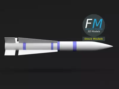 Stylized long range air-to-air missile 3D model
