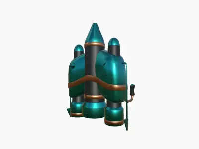 Jetpack D10 Blue Bronze - SciFi Character Design Low-poly 3D model