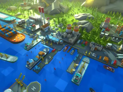 Unity Low Poly Dock Low-poly 3D model