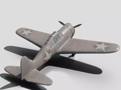 battle of midway plane-retro plane ww2 3d model 3D model