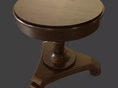 Old Rustic Round Table Free 3D model