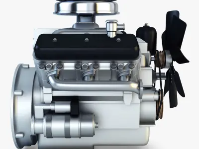 V6 Type Engine v 1 3D model
