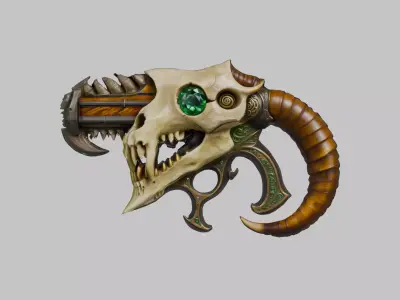 Infernal Skull Cannon Low-poly 3D model