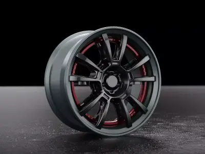 Rims carbon fiber industrial style 3D model