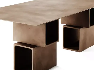 Pulkra Manifesto 2 4 Rectangular Cement Table 3D model