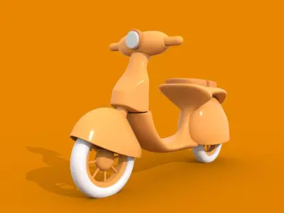 Low Poly Motorbike Rigged 3D model