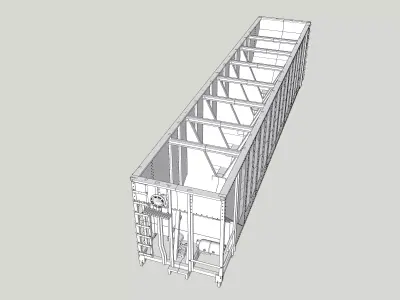 57ft Woodchip Hopper Greenville HO 3D print model