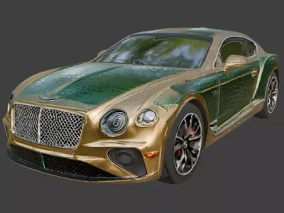 Luxury Jeweled Bentley Continental GT Low-poly 3D model