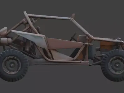 Rusted Apocalypse Desert Raider 3D Model Low-poly 3D model purchase