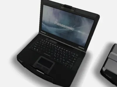 Panasonic Toughbook CF-54 Laptop Low-poly 3D model