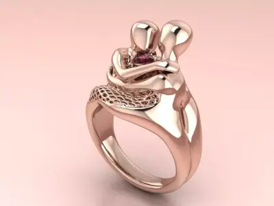 Loves Tether Ring jewelry 3D model - for Her 3D print model