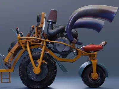 Fancy motorcycle Free low-poly 3D model