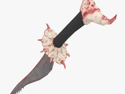 Bloody Bone Sword Low-poly 3D model