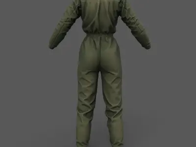 Woman Overalls Game Ready  Low-poly 3D model