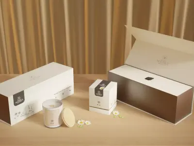 Candle Cups 3D Model Candle Scents Gift Set Box Low-poly 3D model
