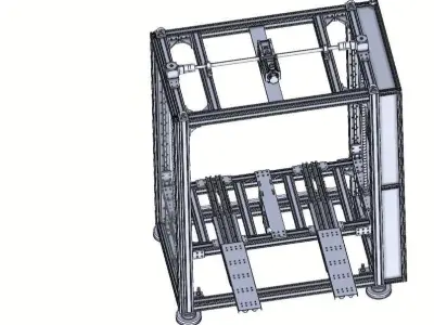 Precision Double-Screw Telescopic Fork Lift 3D model