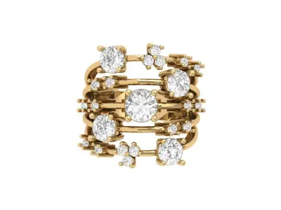 Art Deco Ring 3D print model 23